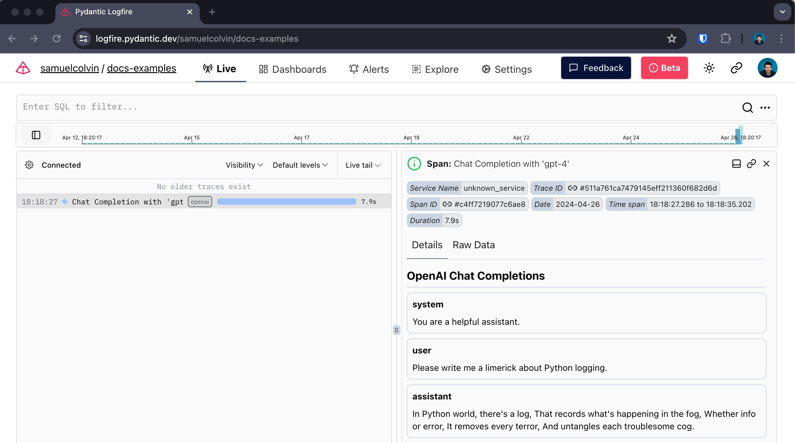 Logfire OpenAI