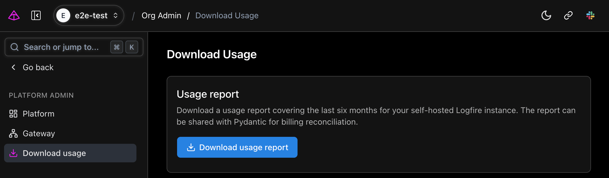 Download usage report